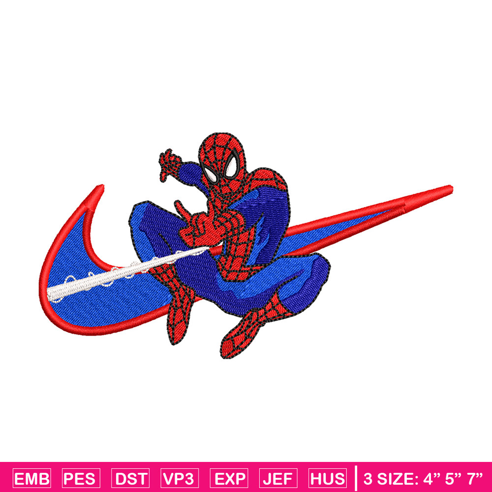 spaiderman Nike Logo embroidery design, spaiderman embroidery, Nike design, Logo shirt, digital download.jpg