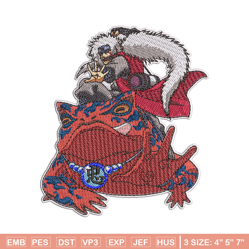 Jiraiya frog embroidery design, Naruto embroidery, Anime design, Embroidery shirt, Embroidery file, Digital download.jpg
