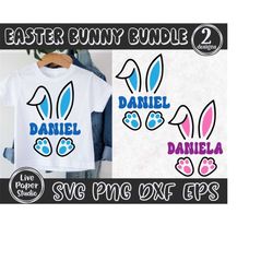 Bunny Name Frame SVG, Easter Svg, Bunny SVG, Cute Bunny Face SVG, Rabbit, Baby Girl Boy Easter Decor, Digital Download P