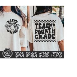 Retro Team Fourth Grade Svg, 4th Grade Squad Svg, First day of School Svg, Back To School Svg, Teacher Shirt, Digital Do