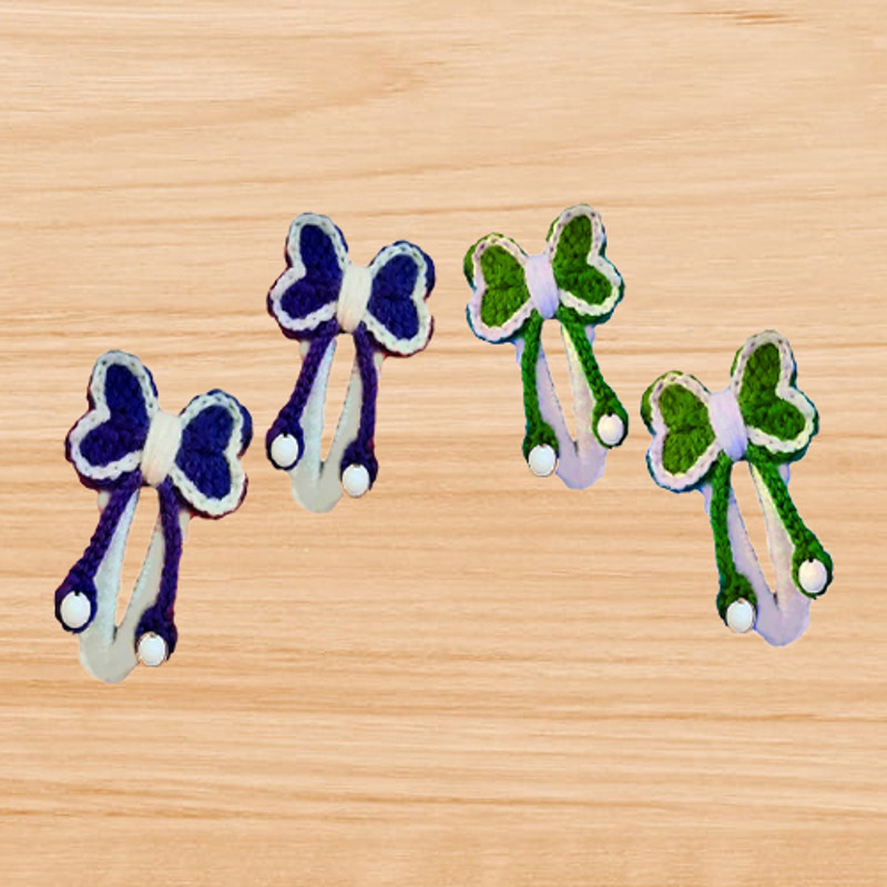 a crochet bow hair clip pattern