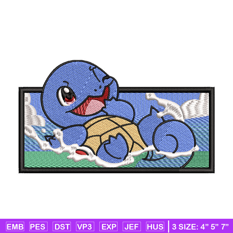 Squirtle embroidery design, Pokemon embroidery, embroidery file, anime design, anime shirt, Digital download.jpg