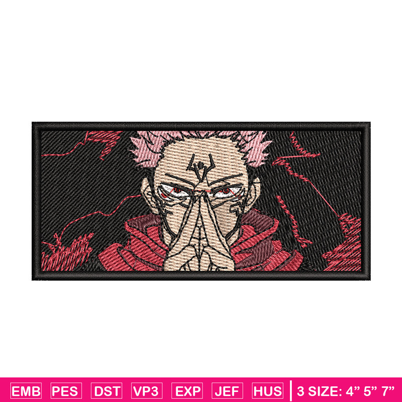 Sukuna embroidery design, Jujutsu kaisen embroidery, anime design, embroidery file, anime shirt, Digital download.jpg