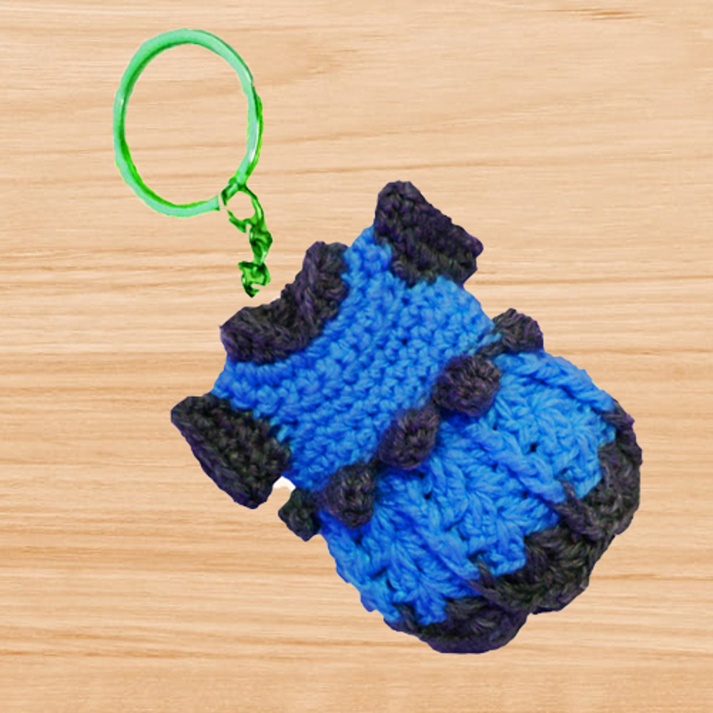 a crochet dress keychain pattern