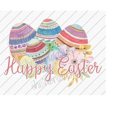 easter egg happy easter png sublimation, watercolor easter eggs png, floral easter eggs dtf, cute easter png, easter png