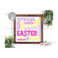 easter subway art svg - easter cut file - svg - eps - dxf - word art - easter bunny - easter egg - silhouette - cricut -