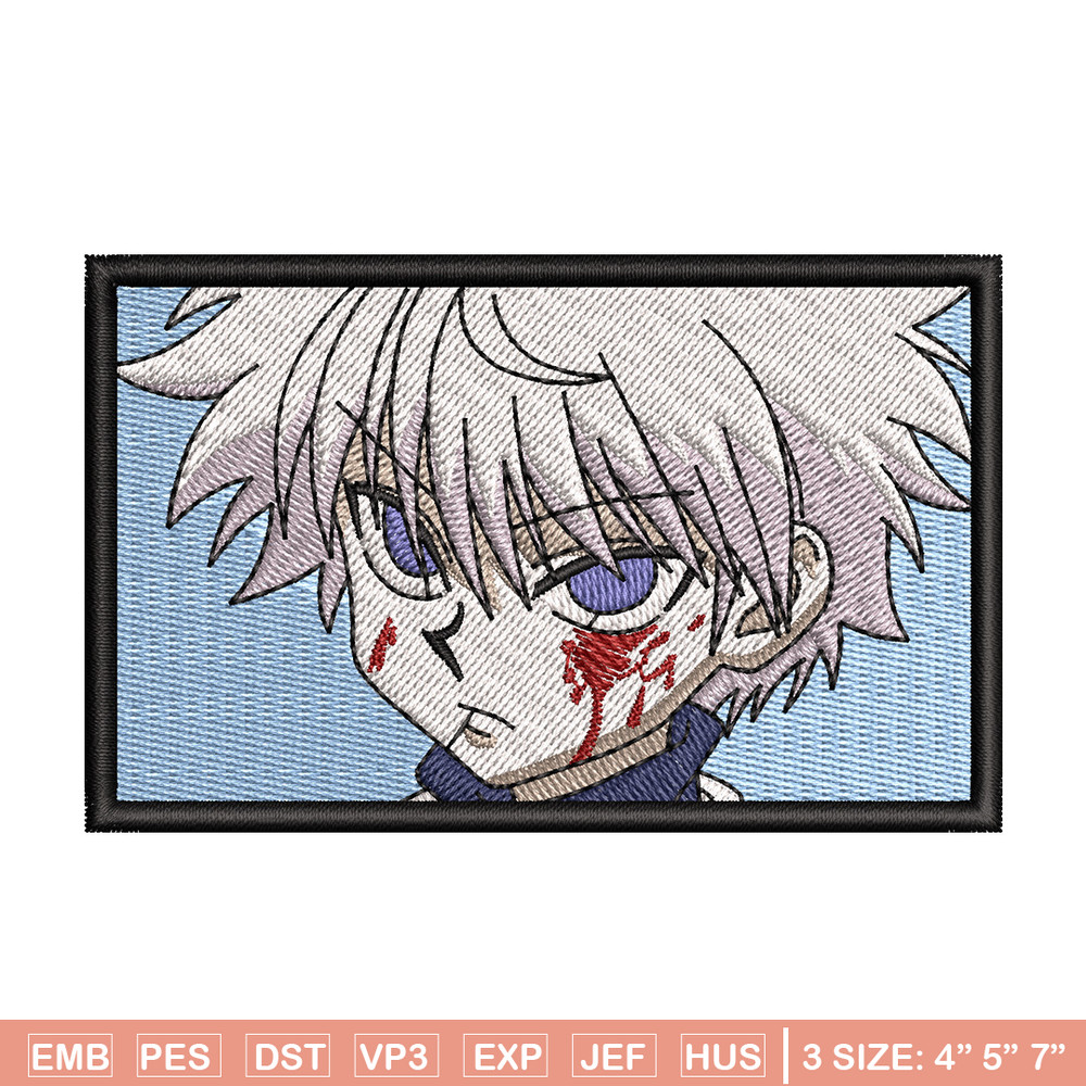 Killua embroidery design, Hunter x hunter embroidery, Anime design, Embroidery shirt, Embroidery file, Digital download.jpg
