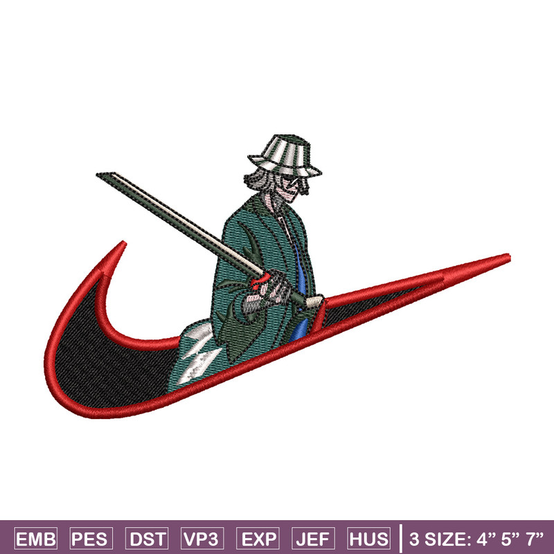 Kisuke swoosh embroidery design, Bleach embroidery, Nike design, Embroidery shirt, Embroidery file, Digital download.jpg