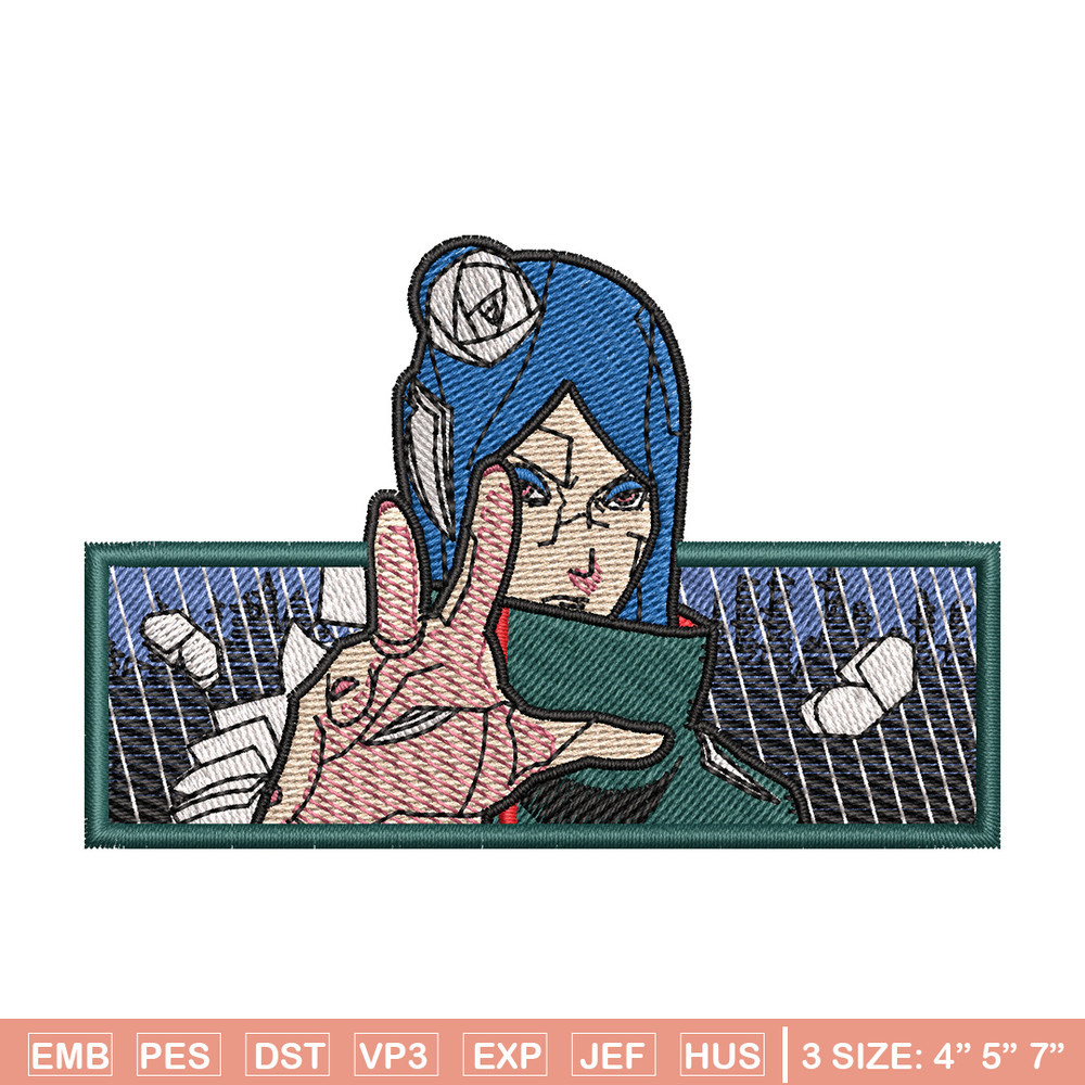 Konan frame embroidery design, Naruto embroidery, Anime design, Embroidery shirt, Embroidery file, Digital download.jpg