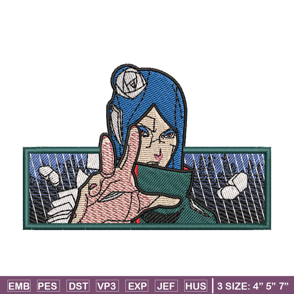 Konan frame embroidery design, Naruto embroidery, Anime design, Embroidery shirt, Embroidery file, Digital download.jpg
