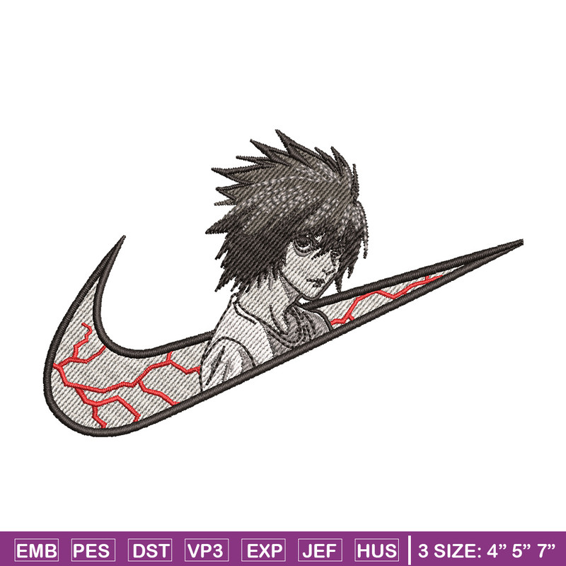 L x nike embroidery design, Death note embroidery, Nike design, Embroidery shirt, Embroidery file, Digital download.jpg