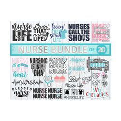 nurse bundle svg - nurse cut files - stethoscope - svg -  dxf - eps - png - syringe svg - nurse svg - silhouette - cricu