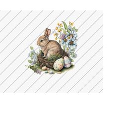 easter bunny png, floral easter design, bunny png, easter png, happy easter png sublimation, sublimation design