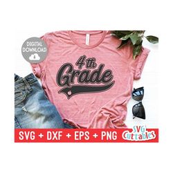 fourth grade svg - 4th grade cut file - teacher - swoosh - svg - dxf - eps - png - cut file - silhouette - cricut - digi