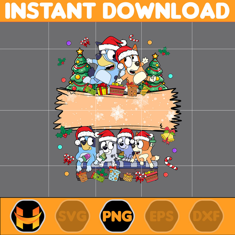 Christmas Family Shirt Design Png, Blue Dog Family Png, Christmas Cartoon Png, Instant Download (2).jpg