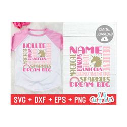 unicorn svg - unicorn subway art - svg - dxf - eps - png -  rainbow -  unicorn glitter - silhouette file - cricut cut fi