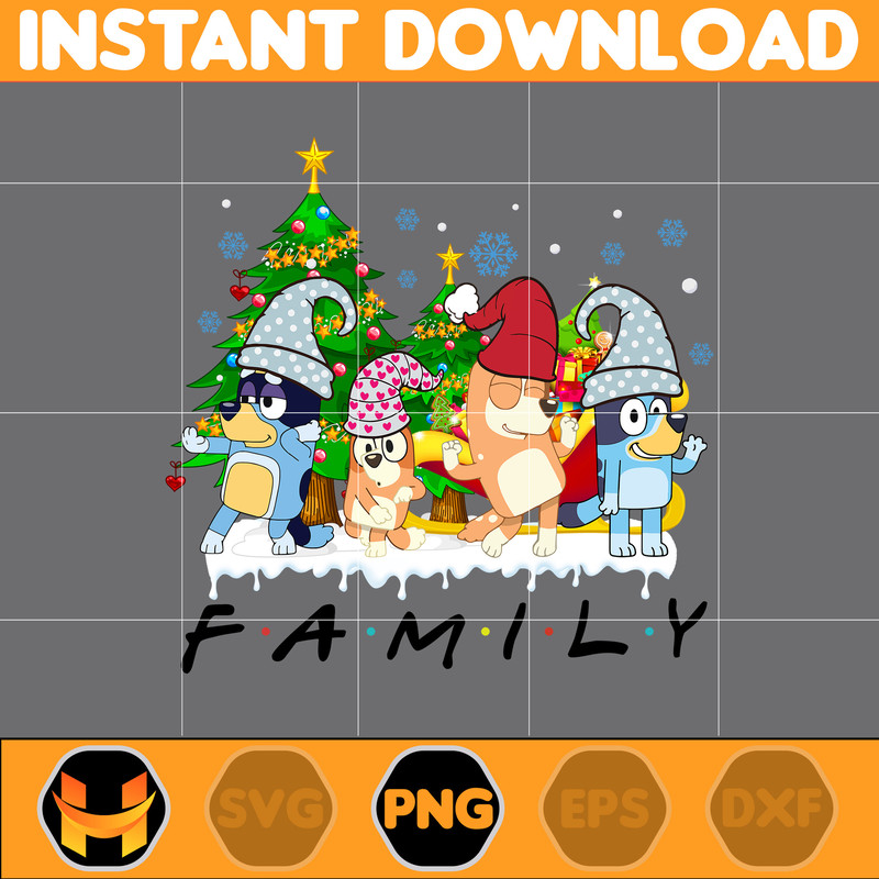 Christmas Family Shirt Design Png, Blue Dog Family Png, Christmas Cartoon Png, Instant Download (10).jpg