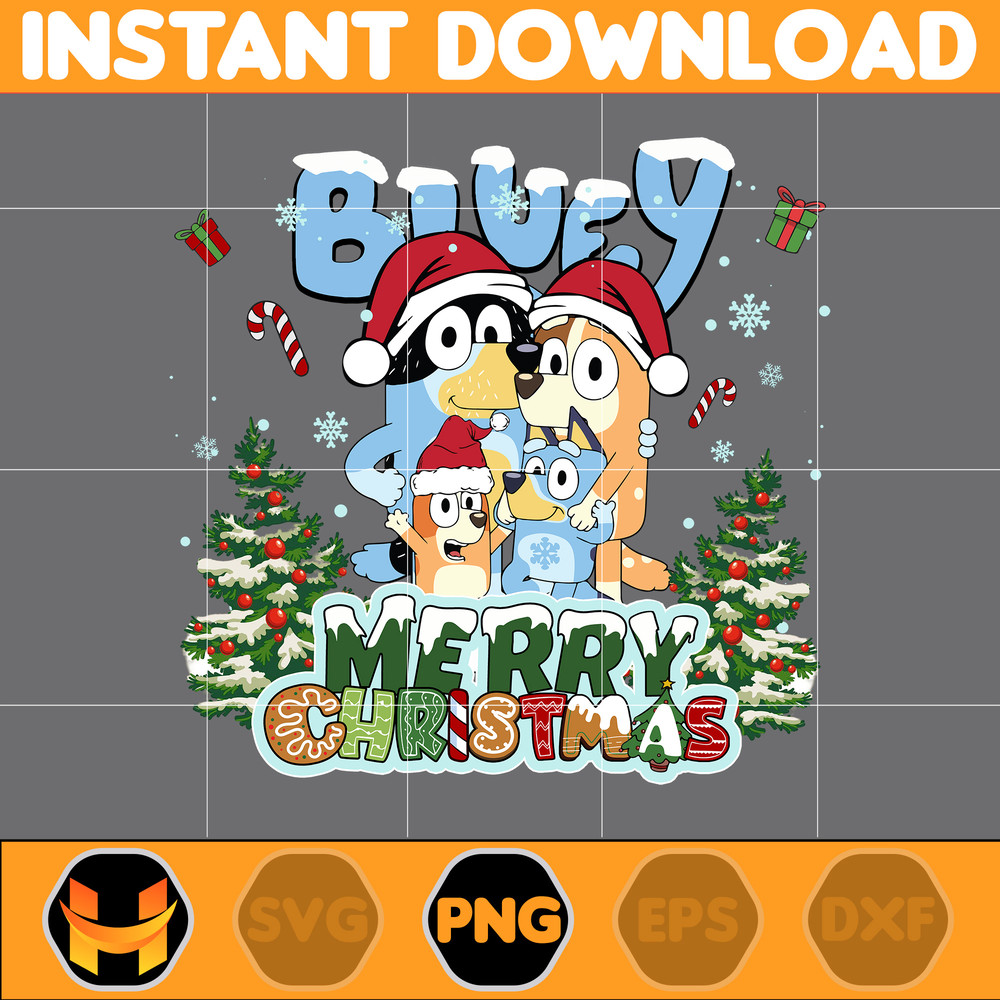 Christmas Family Shirt Design Png, Blue Dog Family Png, Christmas Cartoon Png, Instant Download (11).jpg