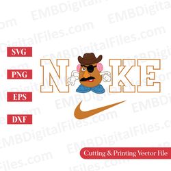 nike swoosh mr. potato toy story cartoon svg for cricut