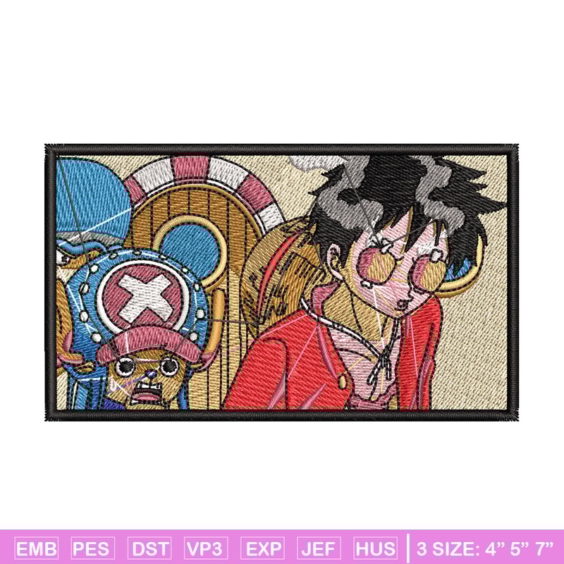 Luffy chopper embroidery design, One piece embroidery, Embroidery shirt, Embroidery file, Anime design, Digital download.jpg