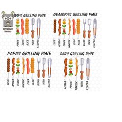 Personalized Grilling Platter Png Bundle, Daddy's Grilling Plate Png , Grandpa Grilling Plate, Bbq Png , Grill Master Pn
