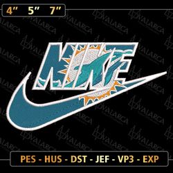 NIKE NFL Miami Dolphins Logo Embroidery Design, NIKE NFL Logo Sport Embroidery Machine Design, Famous Football Team Embroidery Design, Football Brand Embroidery, Pes, Dst, Jef, Files