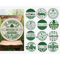 st patrick's day round signs svg bundle, st patrick's day sign svg, st patrick's brewing co svg, patrick decor, patrick