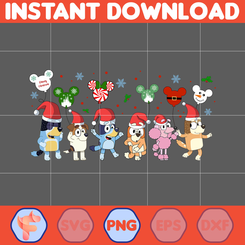 Christmas Family Shirt Design Png, Blue Dog Family Png, Christmas Cartoon Png, Instant Download (13).jpg