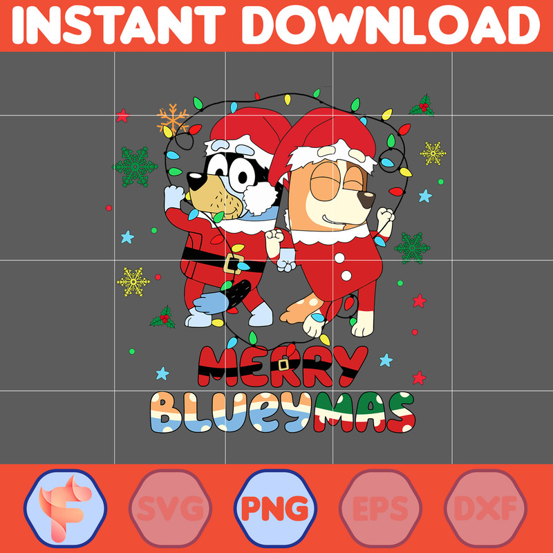 Christmas Family Shirt Design Png, Blue Dog Family Png, Christmas Cartoon Png, Instant Download (15).jpg