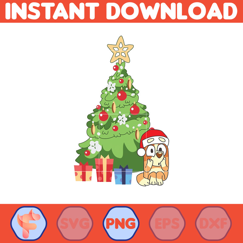 Bluey Christmas Png, Bluey Family Christmas Png, Christmas Magical Sublimation, Blue Dog Christmas Tree, Merry Blueymas (20).jpg