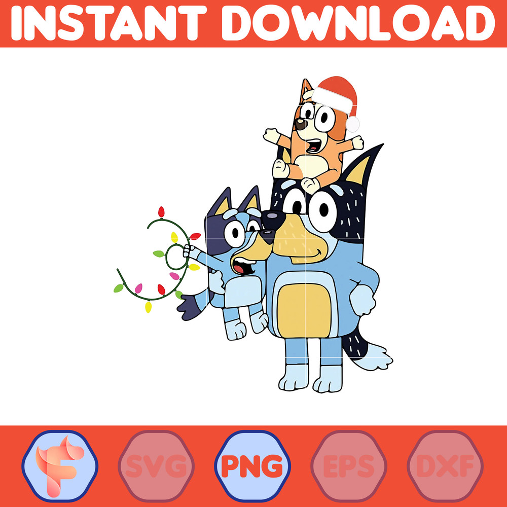 Bluey Christmas Png, Bluey Family Christmas Png, Christmas Magical Sublimation, Blue Dog Christmas Tree, Merry Blueymas (22).jpg