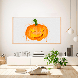 Samsung frame tv art Halloween Pumpkin TV wall art Abstract modern paint wall art Digital Art