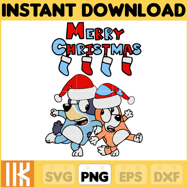Bluey Christmas Png, Bluey Family Christmas Png, Christmas Magical Sublimation, Blue Dog Christmas Tree, Merry Blueymas (4).jpg