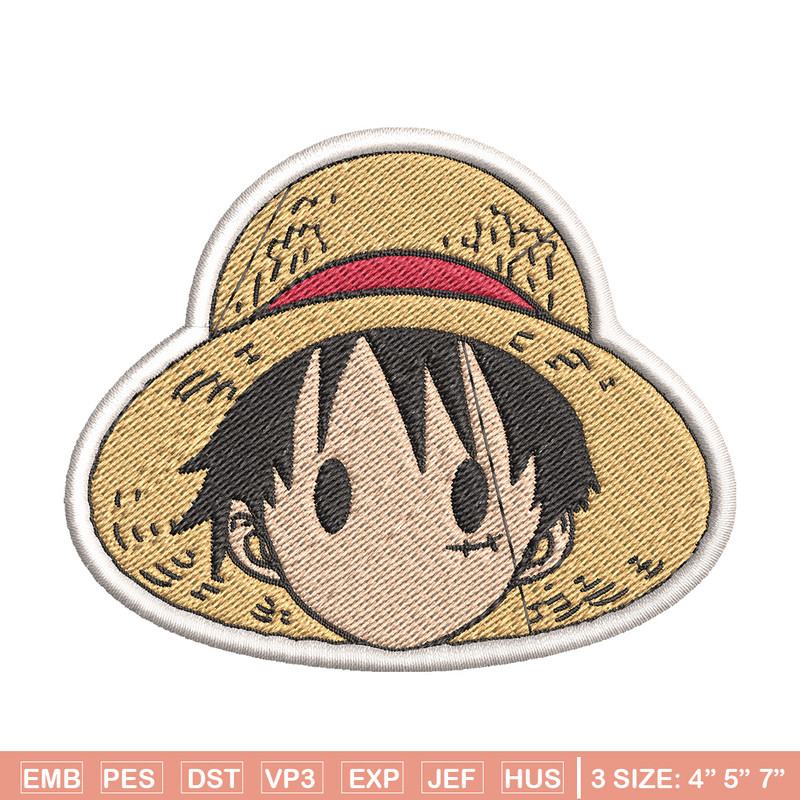 Luffy logo embroidery design, One piece embroidery, Anime design, Embroidery file, Embroidery shirt, Digital download.jpg