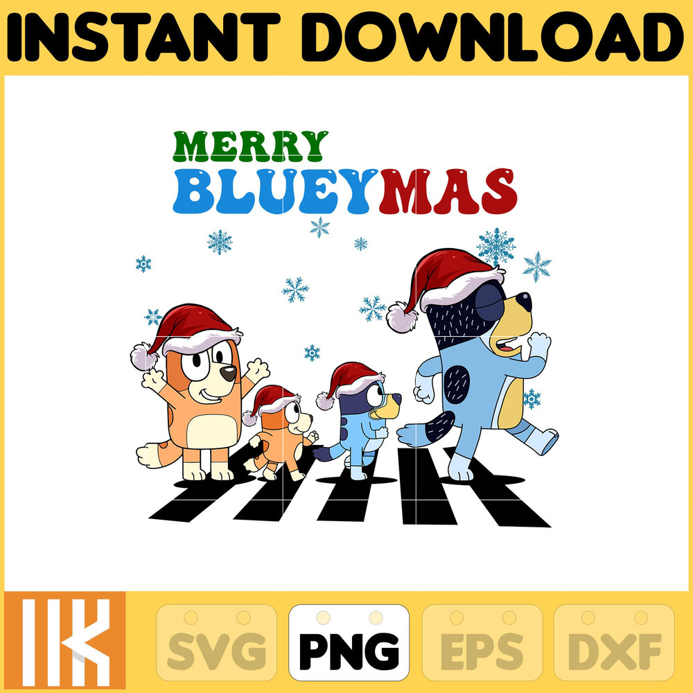 Bluey Christmas Png, Bluey Family Christmas Png, Christmas Magical Sublimation, Blue Dog Christmas Tree, Merry Blueymas (25).jpg