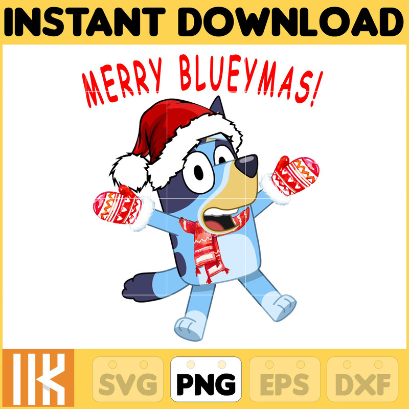 Bluey Christmas Png, Bluey Family Christmas Png, Christmas Magical Sublimation, Blue Dog Christmas Tree, Merry Blueymas (26).jpg