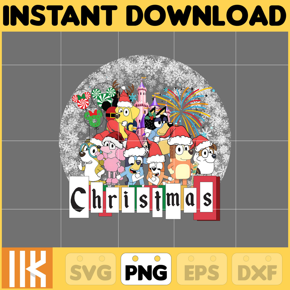 Christmas Family Shirt Design Png, Blue Dog Family Png, Christmas Cartoon Png, Instant Download (19).jpg