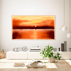 Samsung frame tv art Abstract Sunset TV wall art Abstract modern paint wall art Digital Art