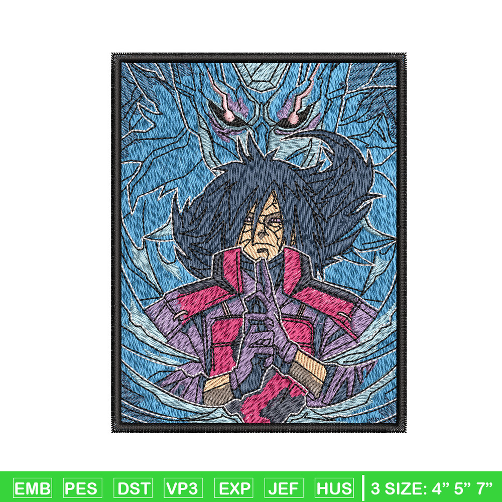 Madara poster embroidery design, Naruto embroidery, Anime design, Embroidery shirt, Embroidery file, Digital download.jpg
