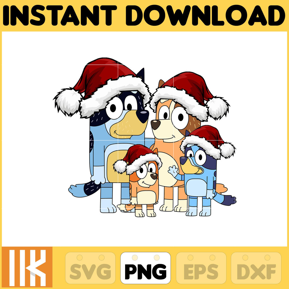 Bluey Christmas Png, Bluey Family Christmas Png, Christmas Magical Sublimation, Blue Dog Christmas Tree, Merry Blueymas (10).jpg