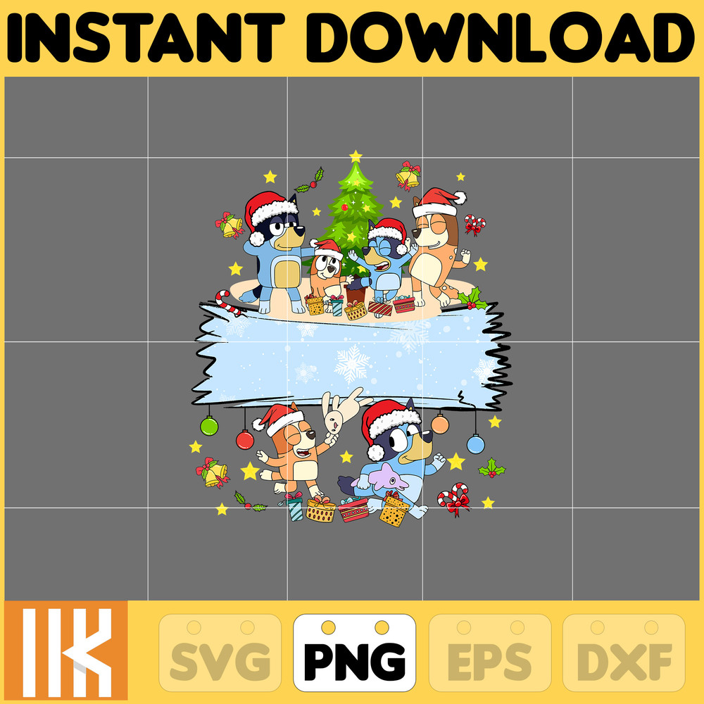 Christmas Family Shirt Design Png, Blue Dog Family Png, Christmas Cartoon Png, Instant Download (1).jpg