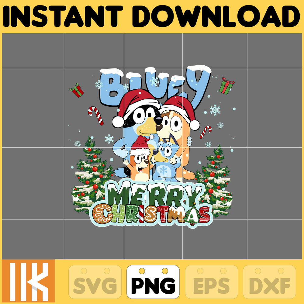 Christmas Family Shirt Design Png, Blue Dog Family Png, Christmas Cartoon Png, Instant Download (11).jpg