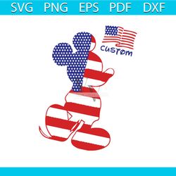 mickey mouse, custom, white, disney, us flag, us flag svg, american flag, american flag svg, svg, dxf, png, eps
