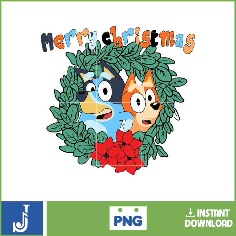 Bluey Christmas Png, Bluey Family Christmas Png, Christmas Magical Sublimation, Blue Dog Christmas Tree, Merry Blueymas (2).jpg