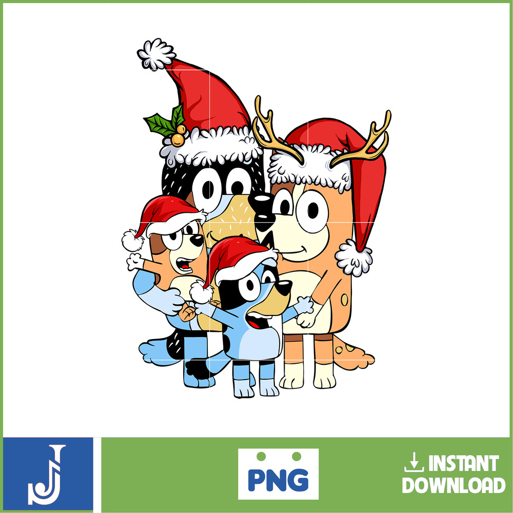 Bluey Christmas Png, Bluey Family Christmas Png, Christmas Magical Sublimation, Blue Dog Christmas Tree, Merry Blueymas (7).jpg