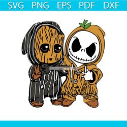 jack skellington baby groot shirt shirt svg, funny shirt svg, cute shirt, gift for friends, cricut, silhouette, svg, png