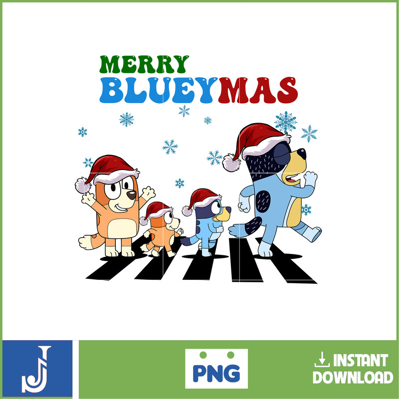Bluey Christmas Png, Bluey Family Christmas Png, Christmas Magical Sublimation, Blue Dog Christmas Tree, Merry Blueymas (25).jpg