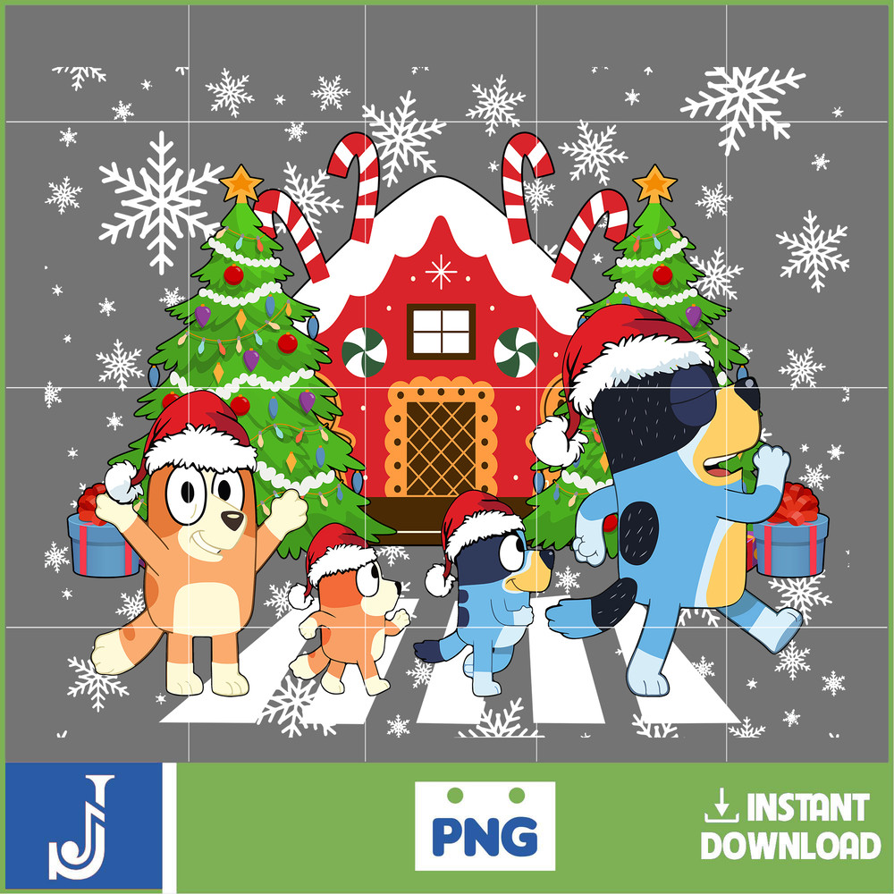 Christmas Family Shirt Design Png, Blue Dog Family Png, Christmas Cartoon Png, Instant Download (9).jpg
