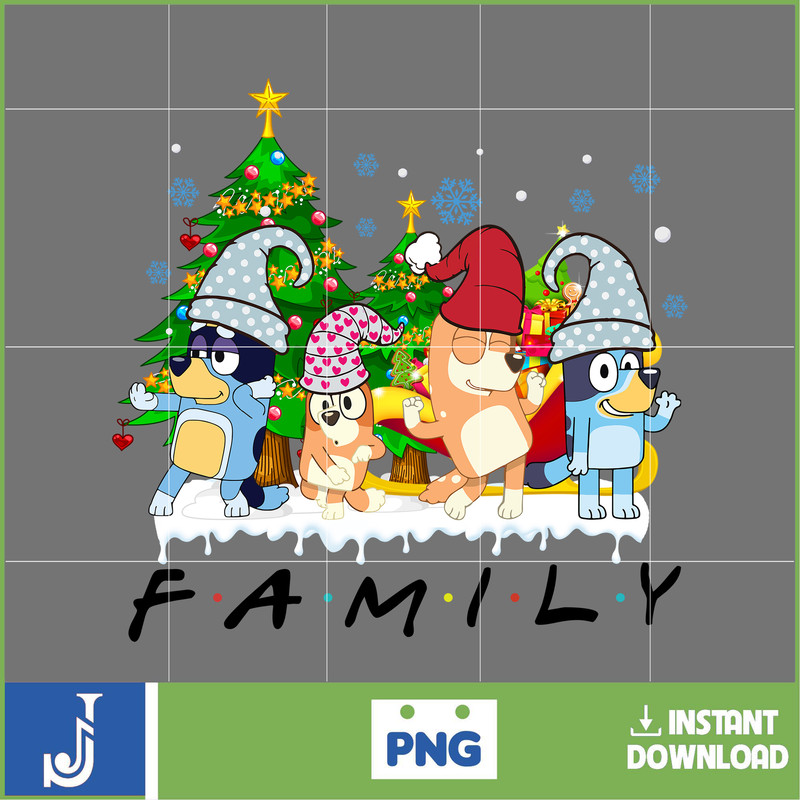 Christmas Family Shirt Design Png, Blue Dog Family Png, Christmas Cartoon Png, Instant Download (10).jpg