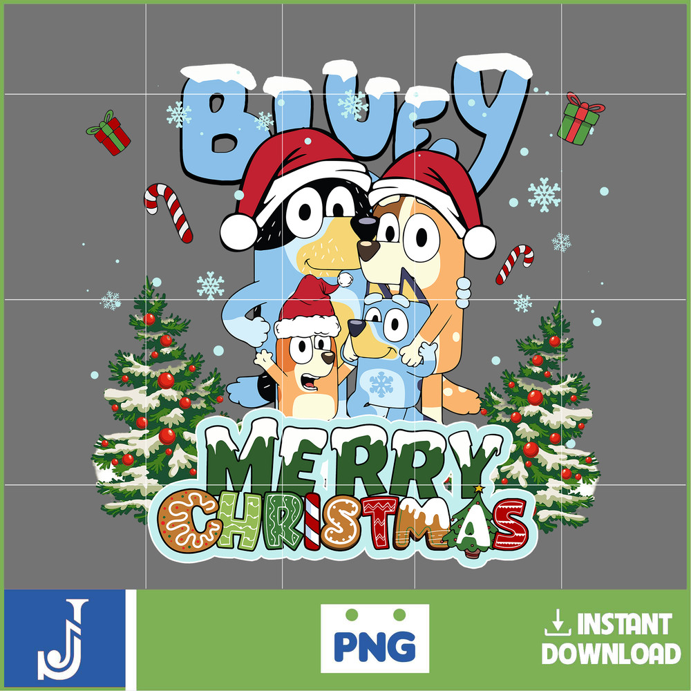 Christmas Family Shirt Design Png, Blue Dog Family Png, Christmas Cartoon Png, Instant Download (11).jpg